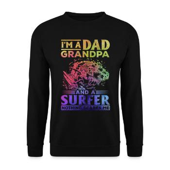Opa und Surfer Nichts macht mir Angst - Surfing - Unisex Pullover - Schwarz - Vorne - Alina (178cm) & Michal (187cm)