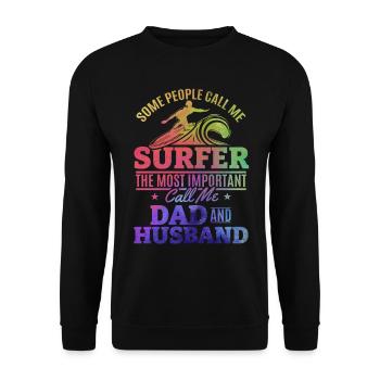Surfer Daddy Surfer Daddy Surfboard Surfer Papa - Unisex Sweatshirt - black - Front - Alina (178cm) & Michal (187cm)