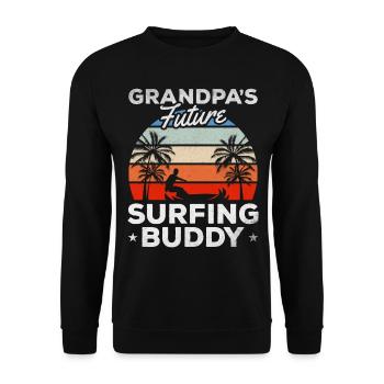 Surfer Surfboard Surfen Baby Opas Zukunft Surfing - Unisex Pullover - Schwarz - Vorne - Alina (178cm) & Michal (187cm)