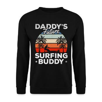 Surfer Surfboard Surfing Baby - Daddy's Future - Unisex Pullover - Schwarz - Vorne - Alina (178cm) & Michal (187cm)