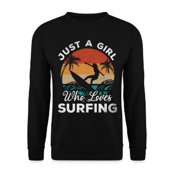 Surfing Girl - Just a girl who loves to surf - - Unisex Sweatshirt - black - Front - Alina (178cm) & Michal (187cm)