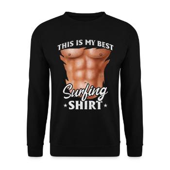 Surf Surfer d’eau C’est mon meilleur surfeur Surfeur - Sweat-shirt Unisexe - noir - Devant - Alina (178cm) & Michal (187cm)