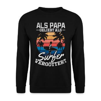 Als Papa geliebt als Surfer Vergöttert - Surfing - Unisex Pullover - Schwarz - Vorne - Alina (178cm) & Michal (187cm)