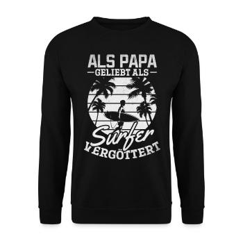 Als Papa geliebt als Surfer Vergöttert - Surfing - Unisex Pullover - Schwarz - Vorne - Alina (178cm) & Michal (187cm)