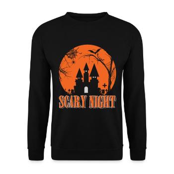 Scary halloween pumpkin witches zombie ghosts - Unisex Sweatshirt - black - Front - Alina (178cm) & Michal (187cm)