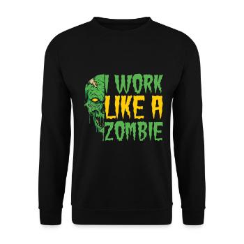 Scary halloween pumpkin witches zombie ghosts - Unisex Sweatshirt - black - Front - Alina (178cm) & Michal (187cm)