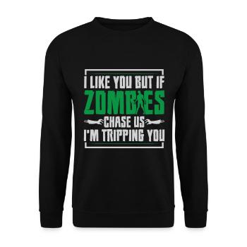Scary halloween pumpkin witches zombie ghosts - Unisex Sweatshirt - black - Front - Alina (178cm) & Michal (187cm)