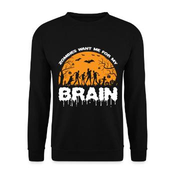 Scary halloween pumpkin witches zombie ghosts - Unisex Sweatshirt - black - Front - Alina (178cm) & Michal (187cm)