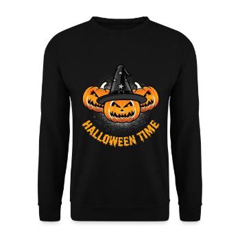 Scary halloween pumpkin witches zombie ghosts - Unisex Sweatshirt - black - Front - Alina (178cm) & Michal (187cm)