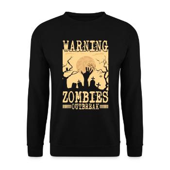 Effrayant halloween citrouille sorcières fantômes zombies - Sweat-shirt Unisexe - noir - Devant - Alina (178cm) & Michal (187cm)