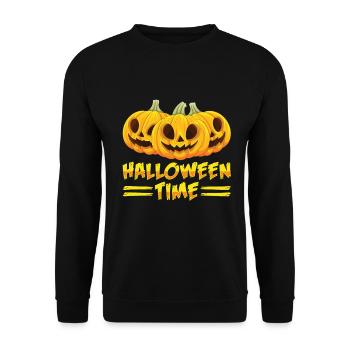 Scary halloween pumpkin witches zombie ghosts - Unisex Sweatshirt - black - Front - Alina (178cm) & Michal (187cm)