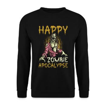 Scary halloween pumpkin witches zombie ghosts - Unisex Sweatshirt - black - Front - Alina (178cm) & Michal (187cm)