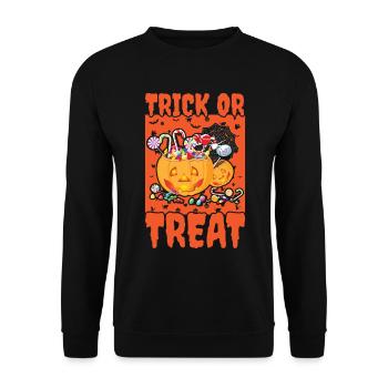 Scary halloween pumpkin witches zombie ghosts - Unisex Sweatshirt - black - Front - Alina (178cm) & Michal (187cm)