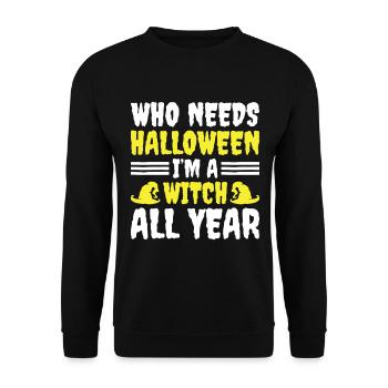 Scary halloween pumpkin witches zombie ghosts - Unisex Sweatshirt - black - Front - Alina (178cm) & Michal (187cm)