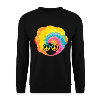70s Seventies 1970s Party Outfit Peace 60s - Unisex Sweatshirt - black - Front - Alina (178cm) & Michal (187cm)