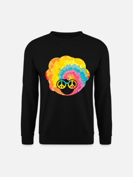 70er Jahre Siebziger 1970er Party Outfit Peace 60s - Unisex Pullover - Schwarz