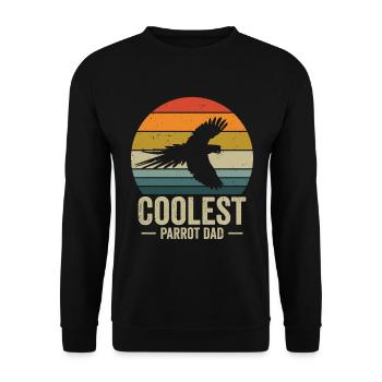 Macaw Cool Parrot Dad Pet Zoo Animal Birdwatcher - Unisex Sweatshirt - black - Front - Alina (178cm) & Michal (187cm)