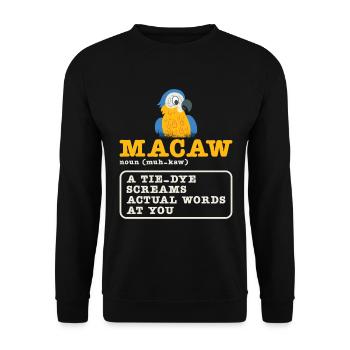 Macaw Parrot Bird Zoo Animal Birdwatcher Pet - Unisex Sweatshirt - black - Front - Alina (178cm) & Michal (187cm)