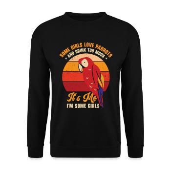 Ara Perroquet Propriétaire Filles Boire - Sweat-shirt Unisexe - noir - Devant - Alina (178cm) & Michal (187cm)
