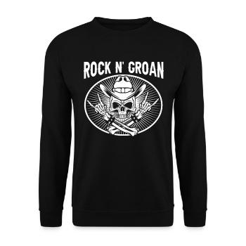 Halloween Cowboy Skeleton Rocker Jupe à main - Sweat-shirt Unisexe - noir - Devant - Alina (178cm) & Michal (187cm)