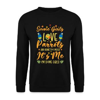 Ara Perroquet Propriétaire Filles Boire - Sweat-shirt Unisexe - noir - Devant - Alina (178cm) & Michal (187cm)
