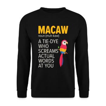 Macaw Parrot Bird Zoo Animal Birdwatcher Pet - Unisex Sweatshirt - black - Front - Alina (178cm) & Michal (187cm)