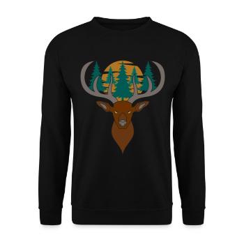 Bois de cerf rouge avec des bois de cerf - Sweat-shirt Unisexe - noir - Devant - Alina (178cm) & Michal (187cm)