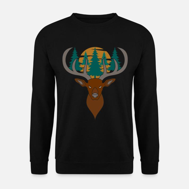 Rothirsch Geweih mit Hirschgeweih - Unisex Pullover - Schwarz