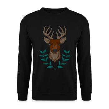Bois de cerf rouge avec des bois de cerf - Sweat-shirt Unisexe - noir - Devant - Alina (178cm) & Michal (187cm)