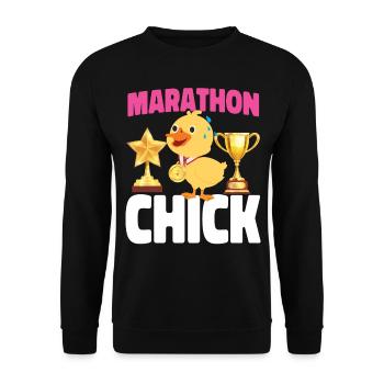 Running Runner Half Marathon - Unisex Sweatshirt - black - Front - Alina (178cm) & Michal (187cm)