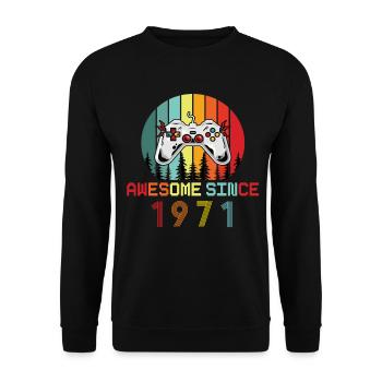 Awesome Since 1971 Birthday 1971 Vintage 1971 - Unisex Sweatshirt - black - Front - Alina (178cm) & Michal (187cm)