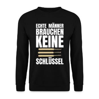 Schlosser Spruch Für Männer Frauen Schlosser - Unisex Pullover - Schwarz - Vorne - Alina (178cm) & Michal (187cm)