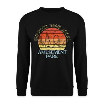 Montagnes russes Rétro Vintage - Sweat-shirt Unisexe - noir - Devant - Alina (178cm) & Michal (187cm)