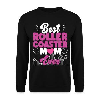 Montagnes russes Maman Mère Meilleur - Sweat-shirt Unisexe - noir - Devant - Alina (178cm) & Michal (187cm)