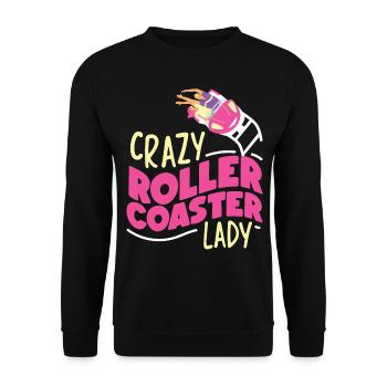 Roller Coaster Girl Crazy Roller - Unisex Pullover - Schwarz - Vorne - Alina (178cm) & Michal (187cm)