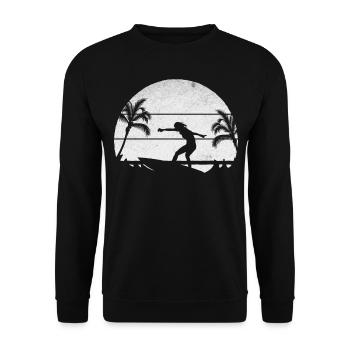 Surfeur d’eau Lady Surf Surfboard Surfing Girl - Sweat-shirt Unisexe - noir - Devant - Alina (178cm) & Michal (187cm)