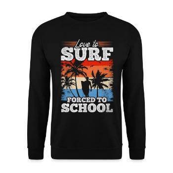 Surf Surfeur d’eau amour pour surfer forcé à l’école - Sweat-shirt Unisexe - noir - Devant - Alina (178cm) & Michal (187cm)