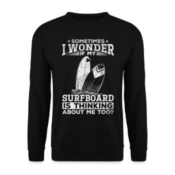 Surfer Sports nautiques Surf Drôle Surfer Surfboard - Sweat-shirt Unisexe - noir - Devant - Alina (178cm) & Michal (187cm)