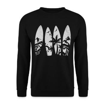 Water Surfing Surfboard Surfer Water Surfer - Unisex Sweatshirt - black - Front - Alina (178cm) & Michal (187cm)
