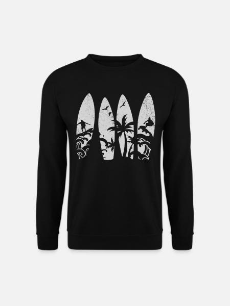 Water Surfing Surfboard Surfer Water Surfer - Unisex Pullover - Schwarz