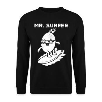 Funny Surfer Water Sports Surf Funny Surfing Mr. - Unisex Sweatshirt - black - Front - Alina (178cm) & Michal (187cm)