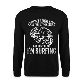 Surfing Water Sports Water Surfer Surfboard - Unisex Pullover - Schwarz - Vorne - Alina (178cm) & Michal (187cm)