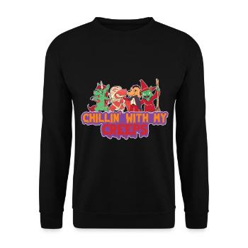 Effrayant halloween citrouille sorcières fantômes zombies - Sweat-shirt Unisexe - noir - Devant - Alina (178cm) & Michal (187cm)