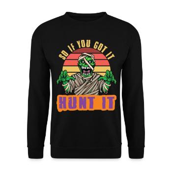 Scary halloween pumpkin witches zombie ghosts - Unisex Sweatshirt - black - Front - Alina (178cm) & Michal (187cm)