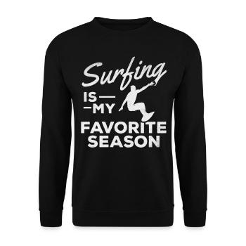 Le surf est ma saison préférée Surfboard Surfer - Sweat-shirt Unisexe - noir - Devant - Alina (178cm) & Michal (187cm)
