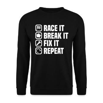 Muscel Car V8 Turbocharger Tuning Rennwagen - Unisex Pullover - Schwarz - Vorne - Alina (178cm) & Michal (187cm)