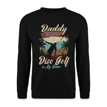 Papa est mon nom Disc Golf est mon jeu pour papa - Sweat-shirt Unisexe - noir - Devant - Alina (178cm) & Michal (187cm)