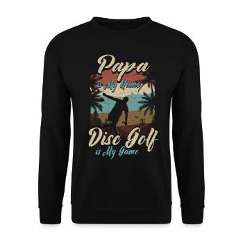 Papa est mon nom Disc Golf est mon jeu pour papa - Sweat-shirt Unisexe - noir - Devant - Alina (178cm) & Michal (187cm)