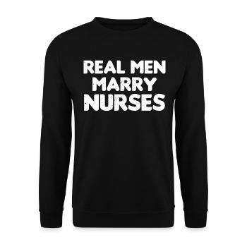 De vrais hommes épousent des infirmières infirmières Mari - Sweat-shirt Unisexe - noir - Devant - Alina (178cm) & Michal (187cm)
