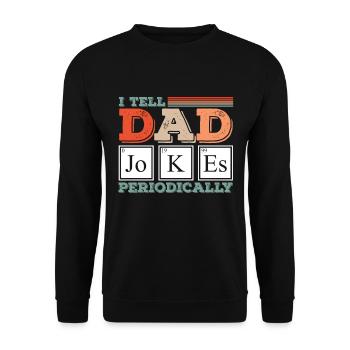 Papa Fête des Pères Tableau périodique Drôles de papa Blagues - Sweat-shirt Unisexe - noir - Devant - Alina (178cm) & Michal (187cm)